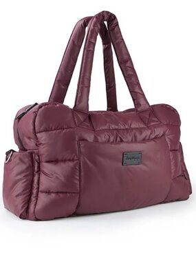 7AM Enfant Soho Carryall Diaper Bag Bordeaux Water repellant puffer satchel city
